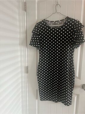 Polka Dot Midi Dress in Black and White